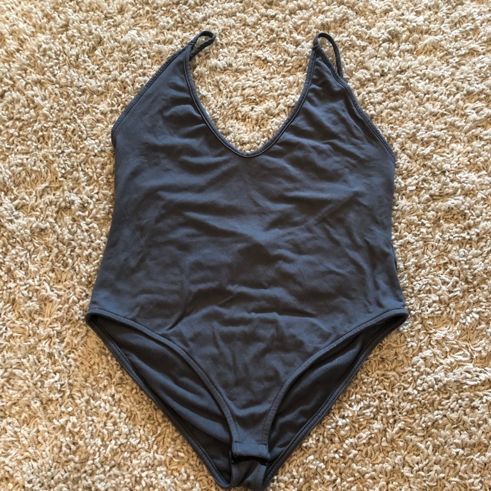 Low back navy bodysuit